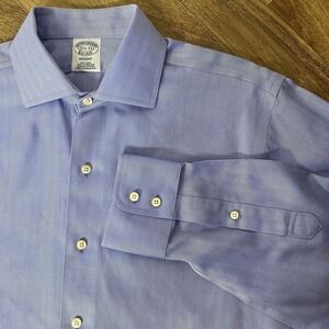 Brooks Brothers Regent Non Iron Dress Shirt 15 1/2-33 Herringbone Supima Cotton